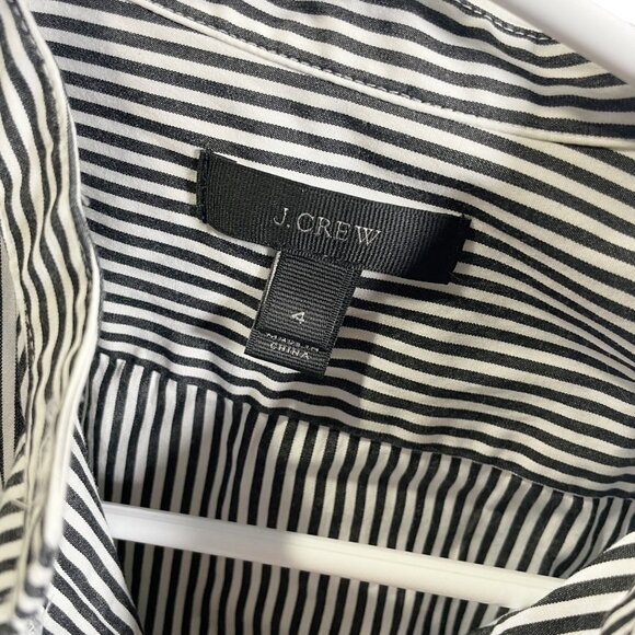 J.Crew Womens Striped Long Sleeve Button-Up Bodysuit Size 4 - Picture 3 of 4